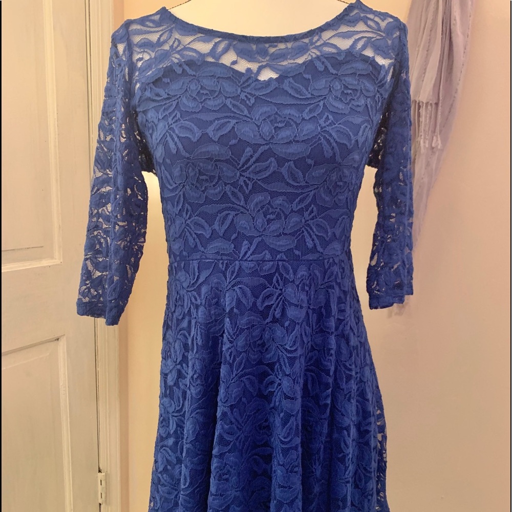 Material Girl Royal blue lace dress